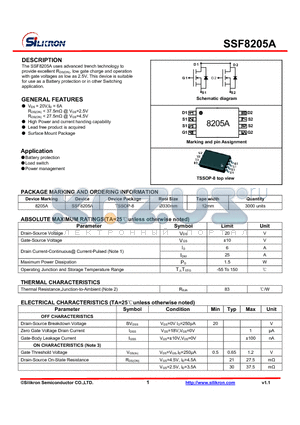SSF8205A datasheet - Battery protection