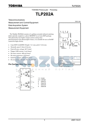 TLP202A datasheet - Measurement and Control Equipment