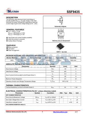 SSF9435 datasheet - Battery protection