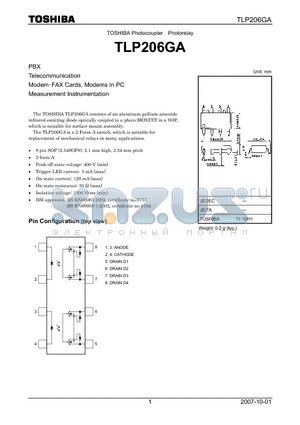 TLP206GA datasheet - Measurement Instrumentation