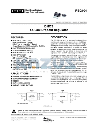 REG104FA-3 datasheet - DMOS 1A Low-Dropout Regulator