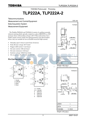 TLP222A-2 datasheet - Measurement and Control Equipment