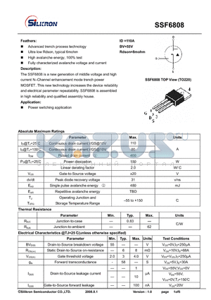 SSF6808 datasheet - Power switching application