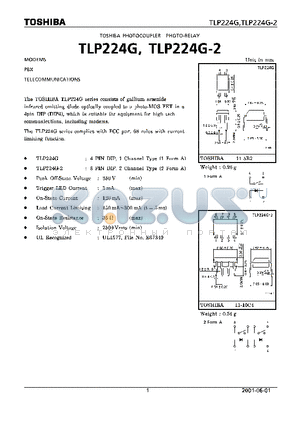 TLP224G datasheet - TOSHIBA PHOTOCOUPLER PHOTO RELAY