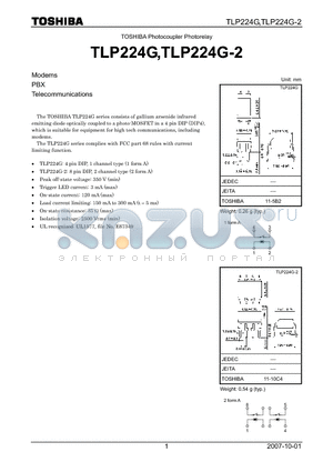 TLP224G datasheet - Telecommunications