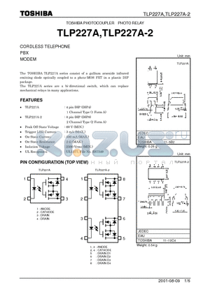 TLP227A datasheet - CORDLESS TELEPHONE PBX MODEM