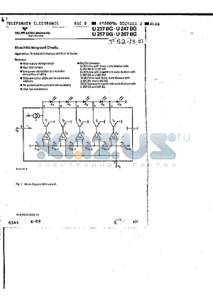 U257BG datasheet - To drive LED-displays with 5 or 10 diodes