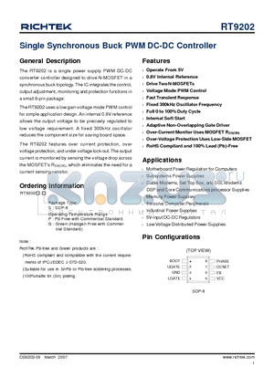 RT9202GS datasheet - Single Synchronous Buck PWM DC-DC Controller