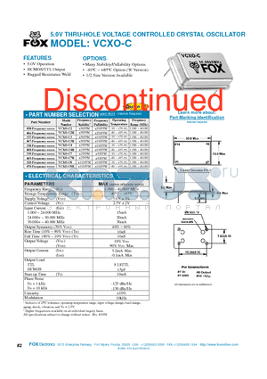 VCXO-C4R datasheet - 5.0V THRU-HOLE VOLTAGE CONTROLLED CRYSTAL OSCILLATOR