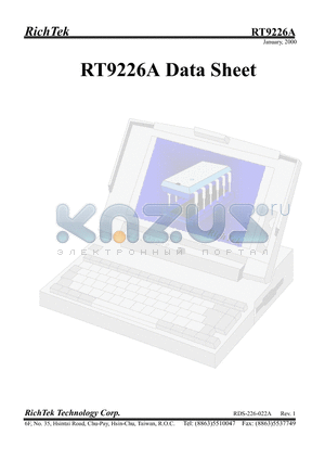 RT9226ACS datasheet - Synchronus PWM Step-down DC/DC Comverter Controller