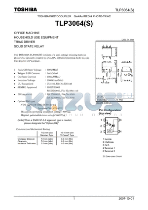 TLP3064_07 datasheet - GaAlAs IRED & PHOTO-TRIAC