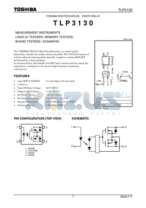 TLP3130 datasheet - MEASUREMENT INSTRUMENTS LOGIC IC TESTERS / MEMORY TESTERS BOARD TESTERS / SCANNERS