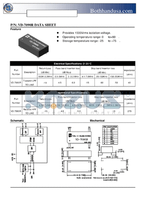 VD-7090R datasheet - INTEGRATED CO SIDE HYBRID FILTER