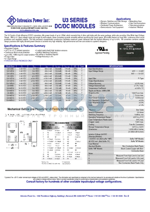 U3-12D12 datasheet - DC/DC MODULES