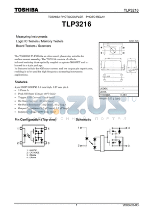 TLP3216_08 datasheet - PHOTOCOUPLER PHOTO RELAY