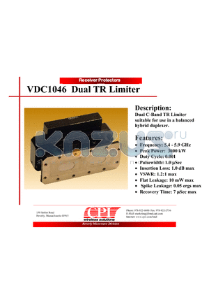 VDC1046 datasheet - Dual TR Limiter