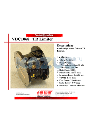 VDC1068 datasheet - TR Limiter