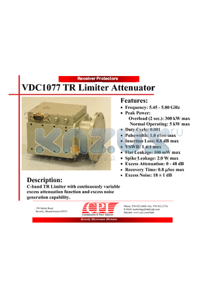 VDC1077 datasheet - TR Limiter Attenuator