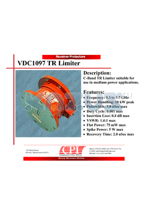 VDC1097 datasheet - TR Limiter