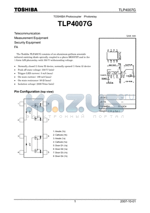 TLP4007G_07 datasheet - Telecommunication Measurement Equipment Security Equipment FA