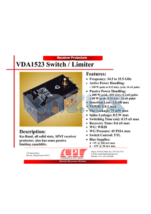 VDA1523 datasheet - Switch / Limiter