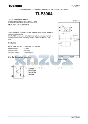 TLP3904 datasheet - a small outline coupler, suitable for surface mount assembly