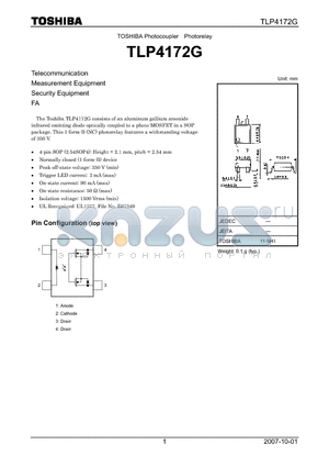 TLP4172G datasheet - Telecommunication Measurement Equipment Security Equipment FA