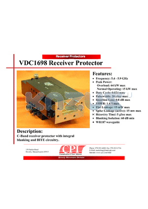 VDC1698 datasheet - Receiver Protector