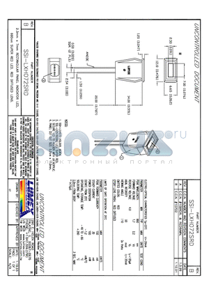 SSI-LXH072SRD datasheet - 2.3mm x 7mm RECTANGULAR PANEL INDICATOR LED