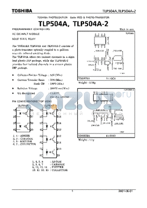 TLP504A datasheet - programmable controllers ac/dc-input module solid state relay