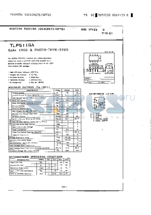 TLP511GA datasheet - gaas ired & photo-thyristor