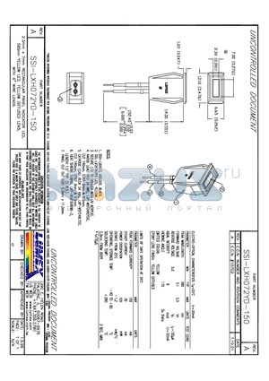 SSI-LXH072YD-150 datasheet - 2.3mm x 7mm RECTANGULAR PANEL INDICATOR LED