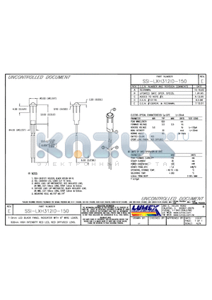 SSI-LXH312ID-150 datasheet - T-3mm LED BLACK PANEL INDICATOR