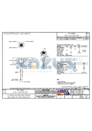 SSI-LXH387GD datasheet - T-5 FRESNEL LENS PANEL MOUNT INDICATOR