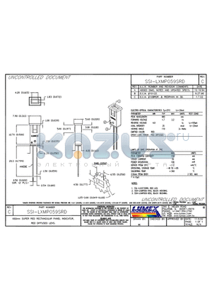 SSI-LXMP059SRD datasheet - 660nm SUPER RED RECTANGULAR PANEL INDICATOR