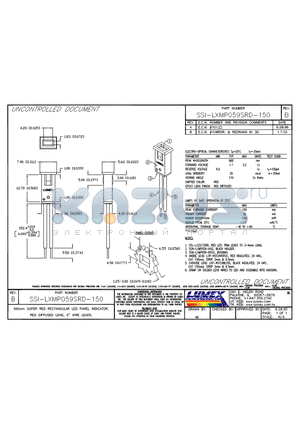 SSI-LXMP059SRD-150 datasheet - 660nm SUPER RED RECTANGULAR LED PANEL INDICATOR