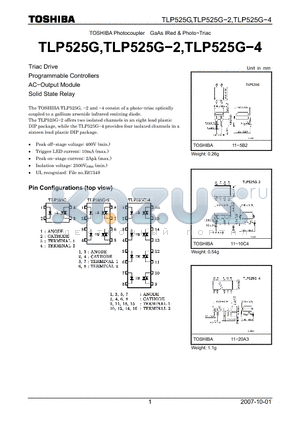 TLP525G-4 datasheet - GaAs IRed & Photo−Triac