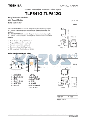 TLP542G datasheet - Programmable Controllers AC.Output Module Solid State Relay