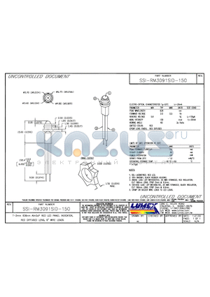 SSI-RM3091SID-150 datasheet - T-3mm 636mm ALLnGaP RED LED PANEL INDICATOR