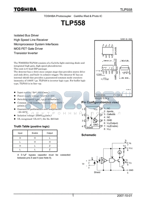 TLP558 datasheet - Microprocessor System Interfaces