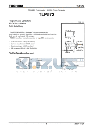 TLP572-07 datasheet - Programmable Controllers AC/DC-Input Module