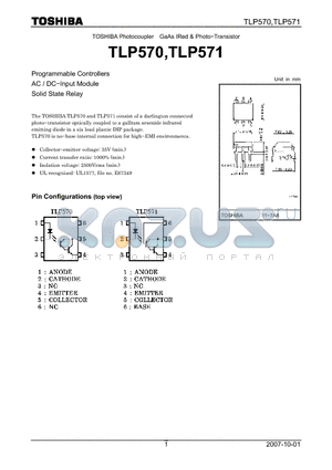 TLP570 datasheet - Programmable Controllers AC / DC−Input Module