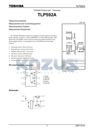 TLP592A datasheet - Measurement and Control Equipment