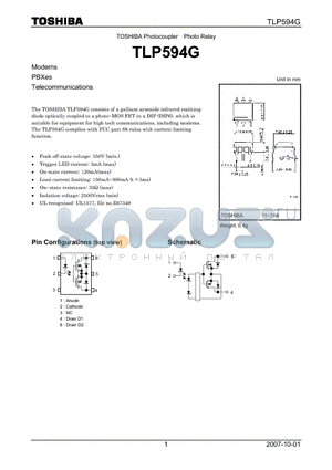 TLP594G datasheet - Telecommunications