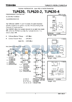 TLP620 datasheet - PROGRAMMABLE CONTROLLERS AC/DC-INPUT MODULE TELECOMMUNICATION