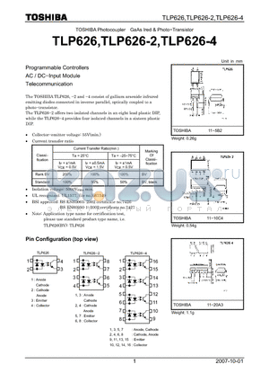 TLP626-4 datasheet - Programmable Controllers