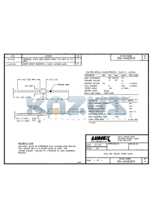 SSL-LXA223YC datasheet - AXIA LED YELLOW WATER CLEAR