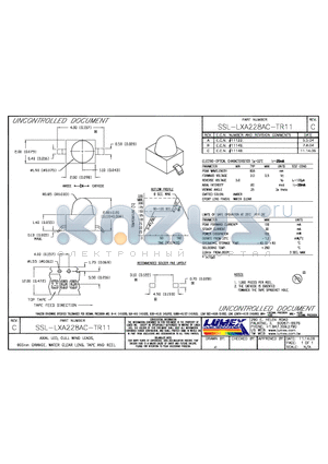 SSL-LXA228AC-TR11 datasheet - AXIAL LED, CULL WING LEADS