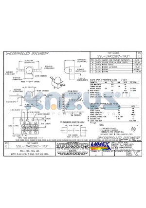 SSL-LXA228IC-TR31 datasheet - 635nm RED, AXIAL LED