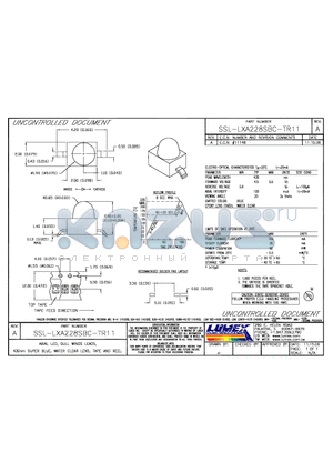 SSL-LXA228SBC-TR11 datasheet - AXIAL LED, GULL WINGS LEADS